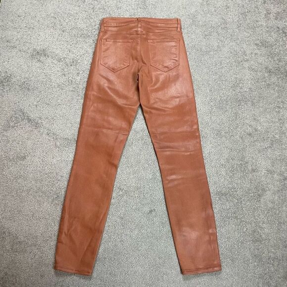 NWOT NEW L’AGENCE Margot High Rise Brown Java Coated Designer Jean Size 23 - Picture 3 of 7